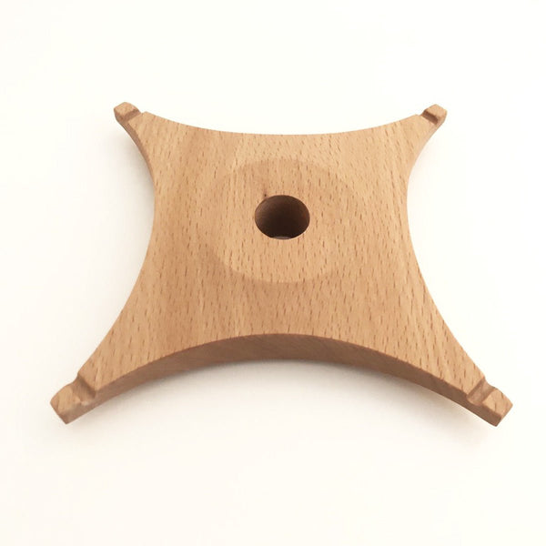 Flower of Life Premium Chime Stand rotary disc, solid beech wood, made by an artisan woodturner, made in germany