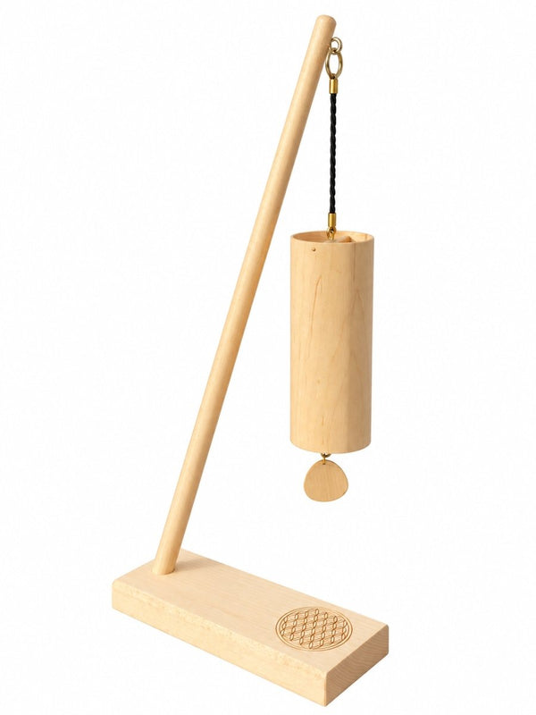 Koshi Earth Symphony Chime + Flower of Life Stand. Made in France - wind chime set with stand
