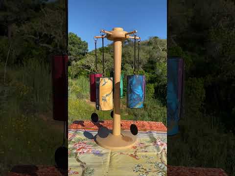Zaphir Wind Chimes Set of 5 + Zenmotion Rotating Stand | Five