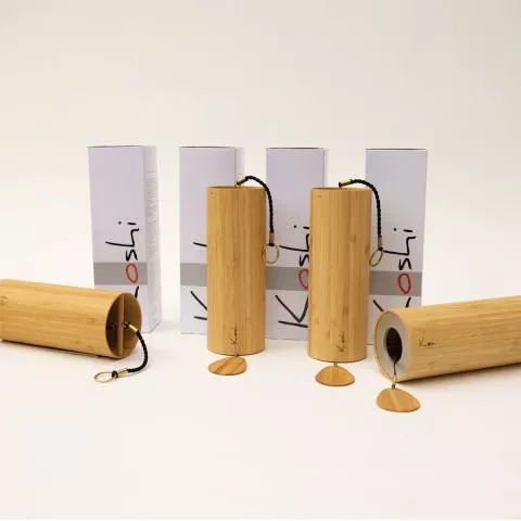 4 Koshi Wind Chimes + Designer Stand Terra/Aqua/Aria/Ignis